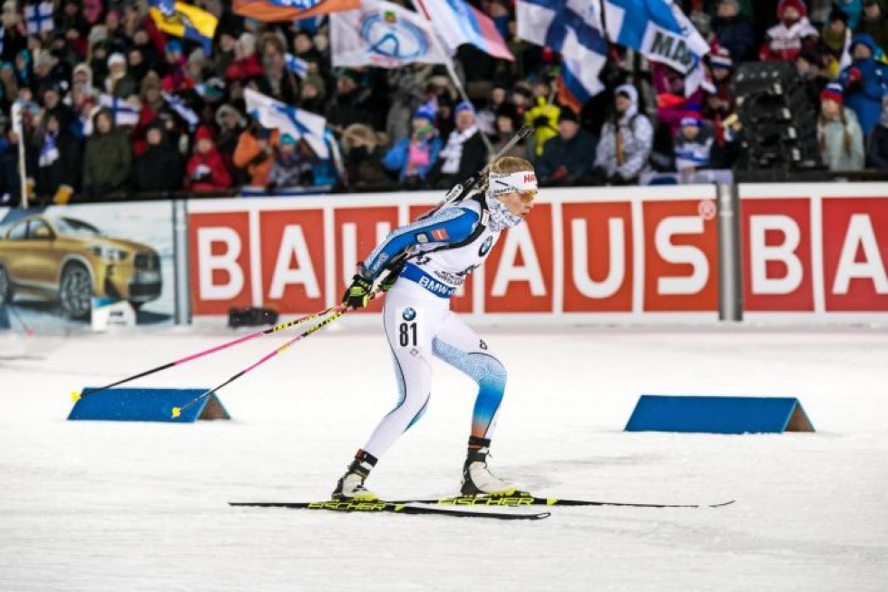 Laura Toivanen tämän vuoden maailmancupin osakilpailussa Kontiolahdella.