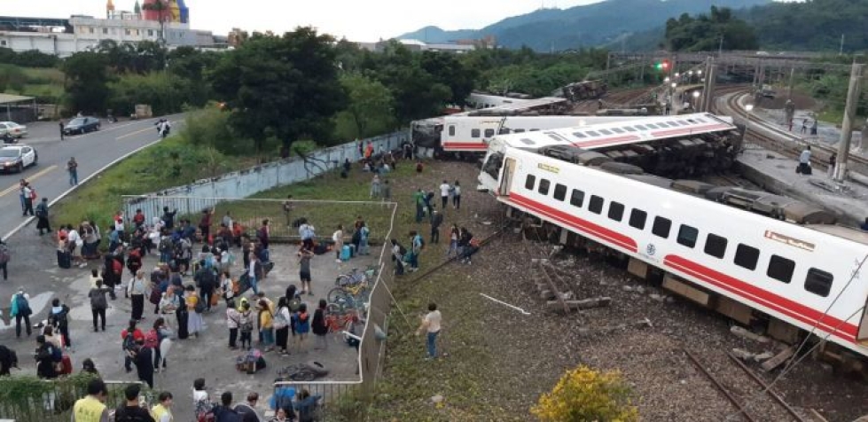 Tuhoisa onnettomuus tapahtui Taiwanin koillisosassa. LEHTIKUVA/AFP