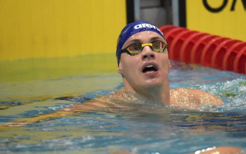 Ari-Pekka Liukkonen ui 50 metrin vapaassa uuden Suomen ennätyksen.