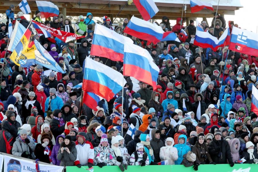 Kontiolahden maailmancup oli yleisömenestys. Paikalla oli runsaasti venäläisiä katsojia isoine lippuineen.