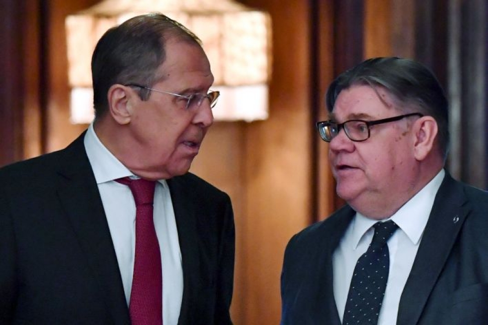 Sergei Lavrov ja Timo Soini tapasivat Moskovassa. LEHTIKUVA/AFP