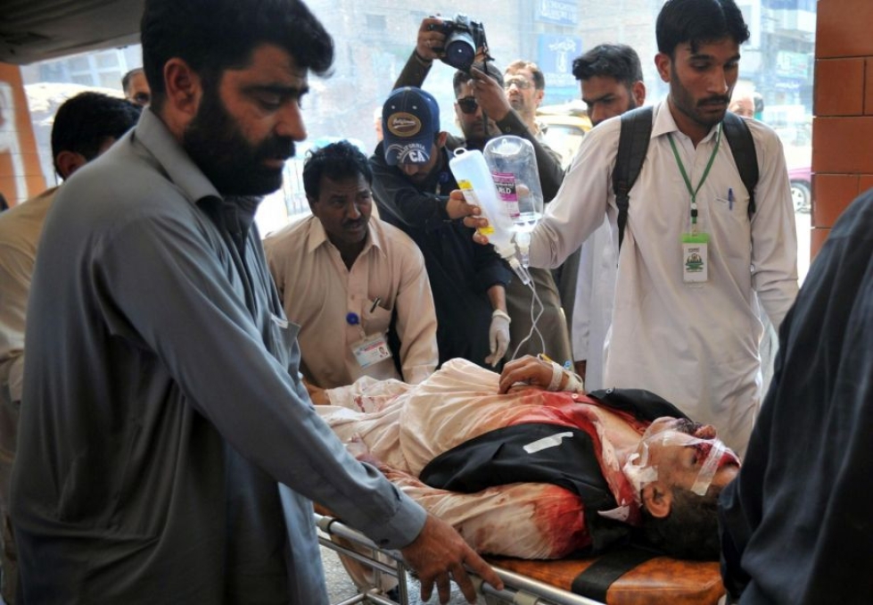 Talebanin tekemässä iskussa haavoittui lisäksi yli 300 ihmistä. Lehtikuva/AFP.