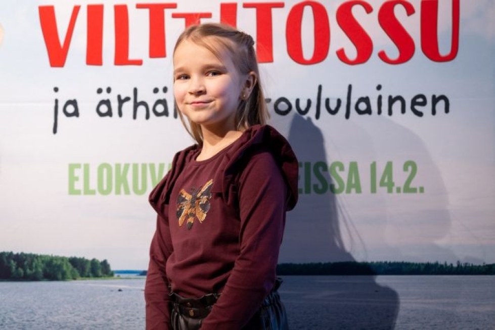 Heinähattu, Vilttitossu ja ärhäkkä koululainen -elokuvan toinen pääosanesittäjä on Matilda Pirttikangas.  LEHTIKUVA / Hanna Matikainen
