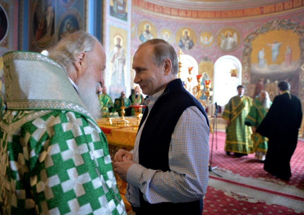 Presidentti Putin osallistui Valamossa jumalanpalvelukseen ja illalliselle. LEHTIKUVA/AFP