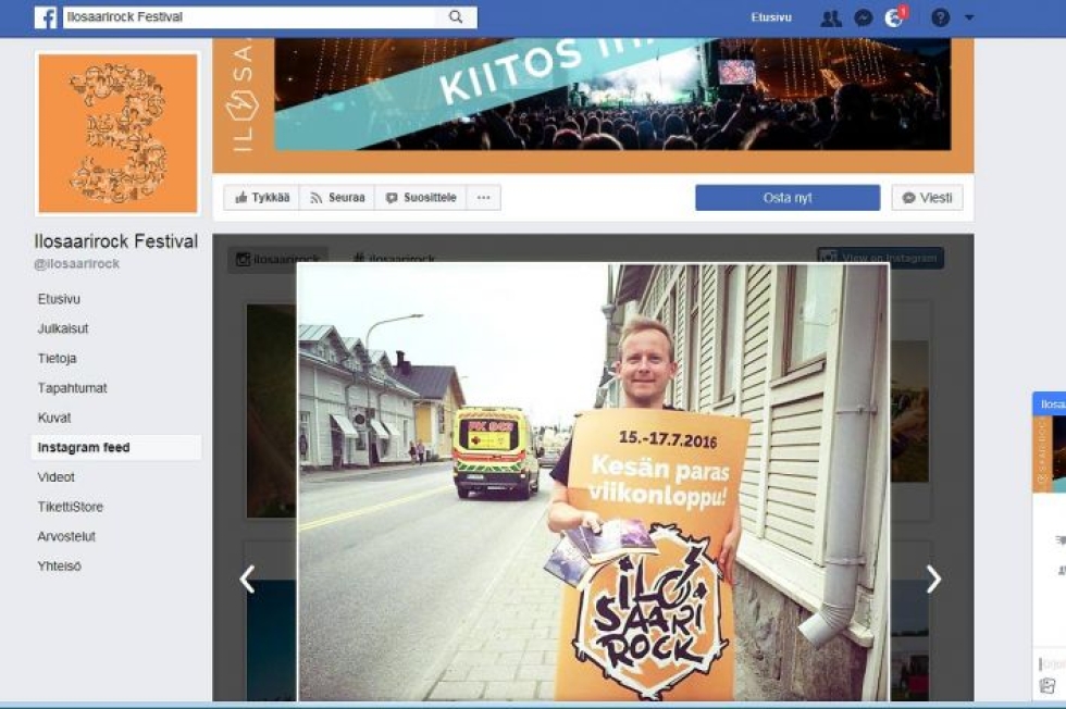 Ilosaarirock mainostaa vuosi vuodelta enemmän sosiaalisessa mediassa, kertoo vastaava tuottaja Petri Varis.