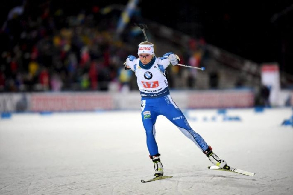 Mari Ederin suoritus sekaviestissä oli Suomen joukkueen ilonaihe.