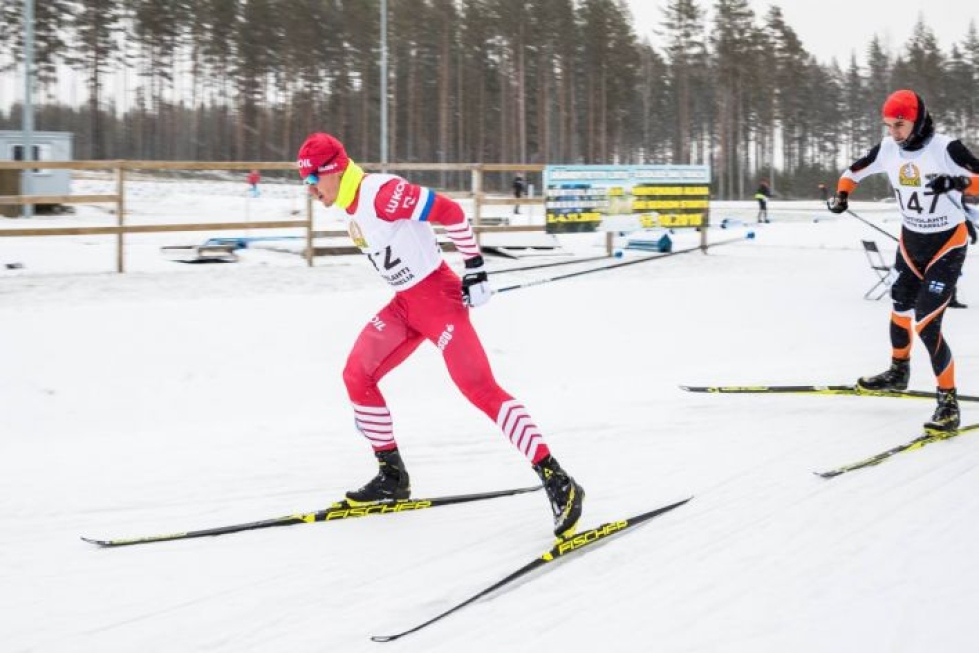 Andrei Melnitshenko taipui sunnuntaina Kontiolahdella toiseksi. Kuva lauantailta.