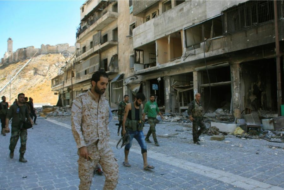 Aleppoa on pommitettu rajusti. LEHTIKUVA/AFP