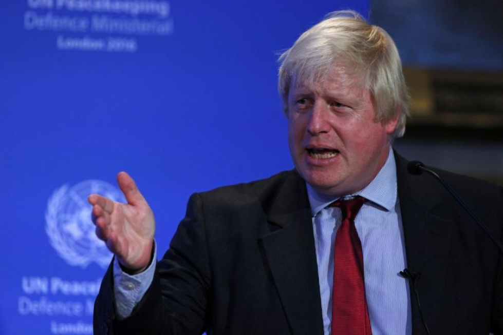 Ulkoministeri Boris Johnson kertoi Sky Newsille brexit-neuvottelujen aikatauluista. LEHTIKUVA/AFP