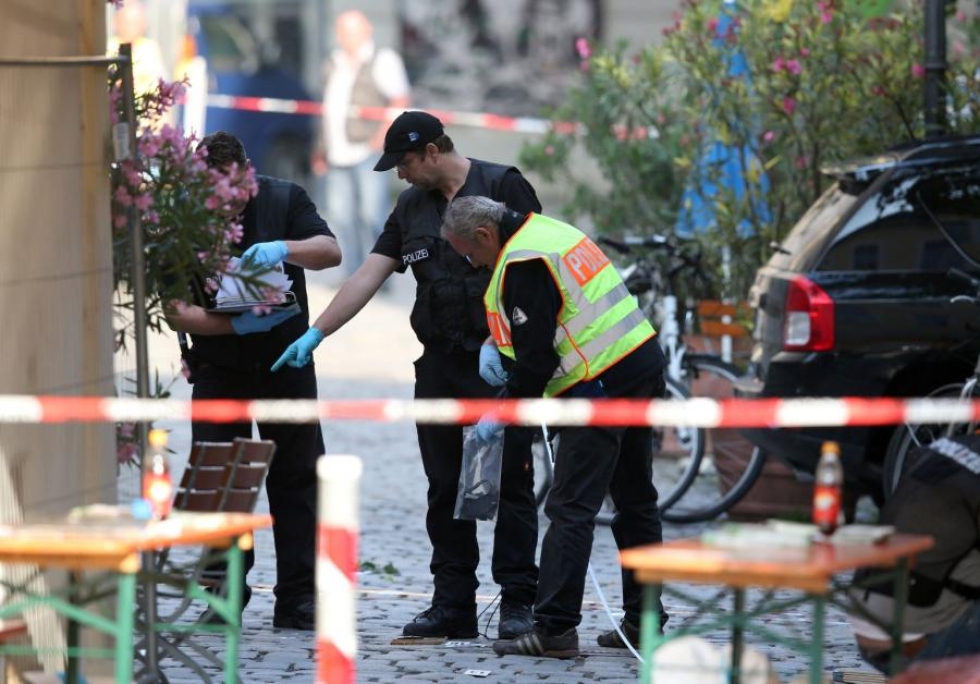 Syyrialainen mies räjäytti pommin ravintolassa Ansbachissa. Hän oli ensin yrittänyt sisään lähellä järjestettyyn ulkoilmatapahtumaan. LEHTIKUVA/AFP