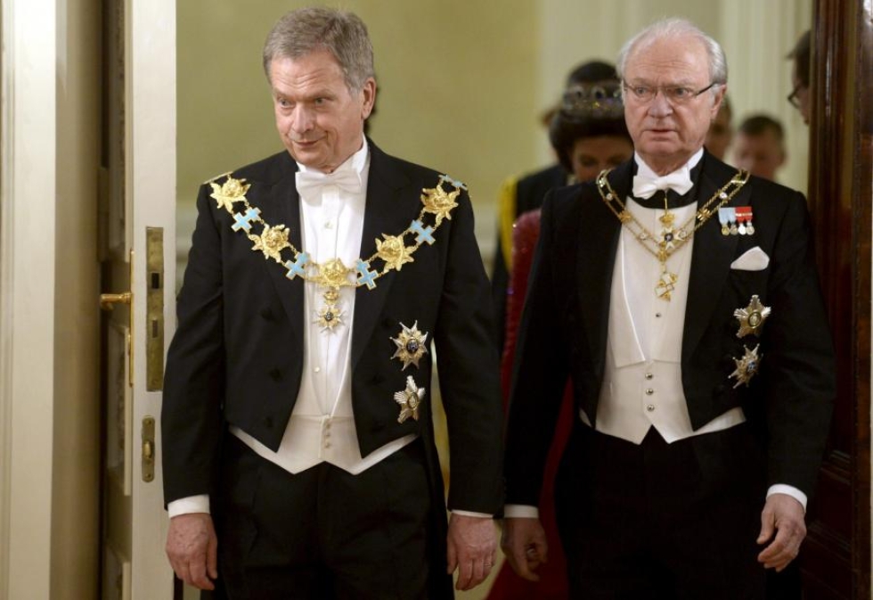 Myös presidentti Sauli Niinistö osallistuu kuningas Kaarle Kustaan 70-vuotissyntymäpäiväjuhliin Tukholmassa huomenna. LEHTIKUVA / Jussi Nukari