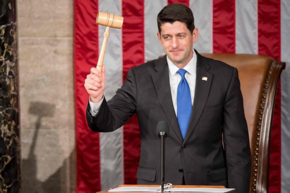 Republikaanien Paul Ryanin mukaan rahoitusleikkaus olisi osa uudistuksia, joilla tähdätään Obamacaren kumoamiseen. LEHTIKUVA/AFP