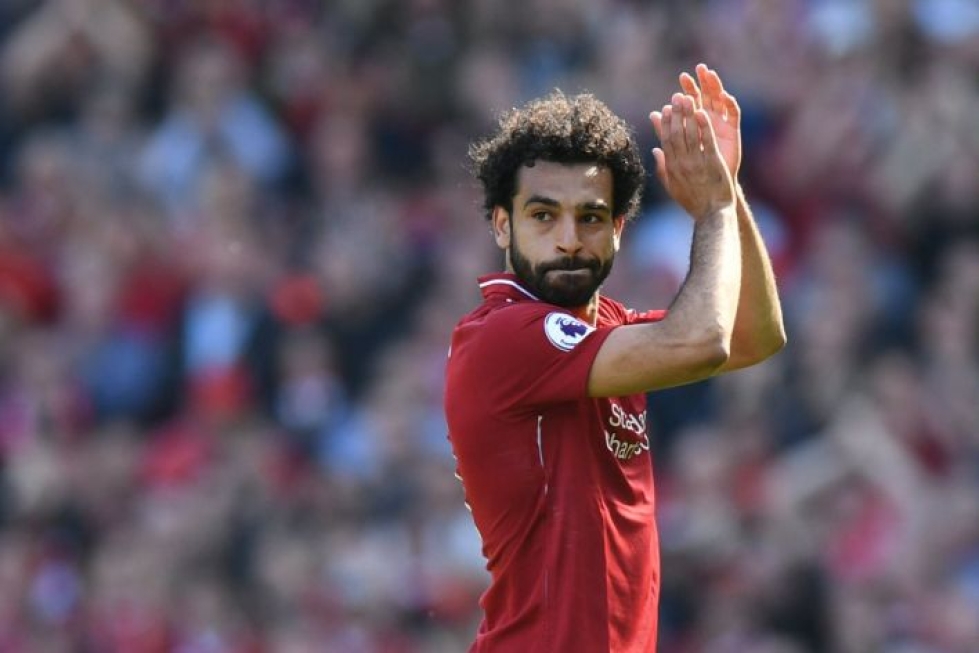 Egyptin Mohamed Salah edustaa seuratasolla Liverpoolia. LEHTIKUVA/AFP