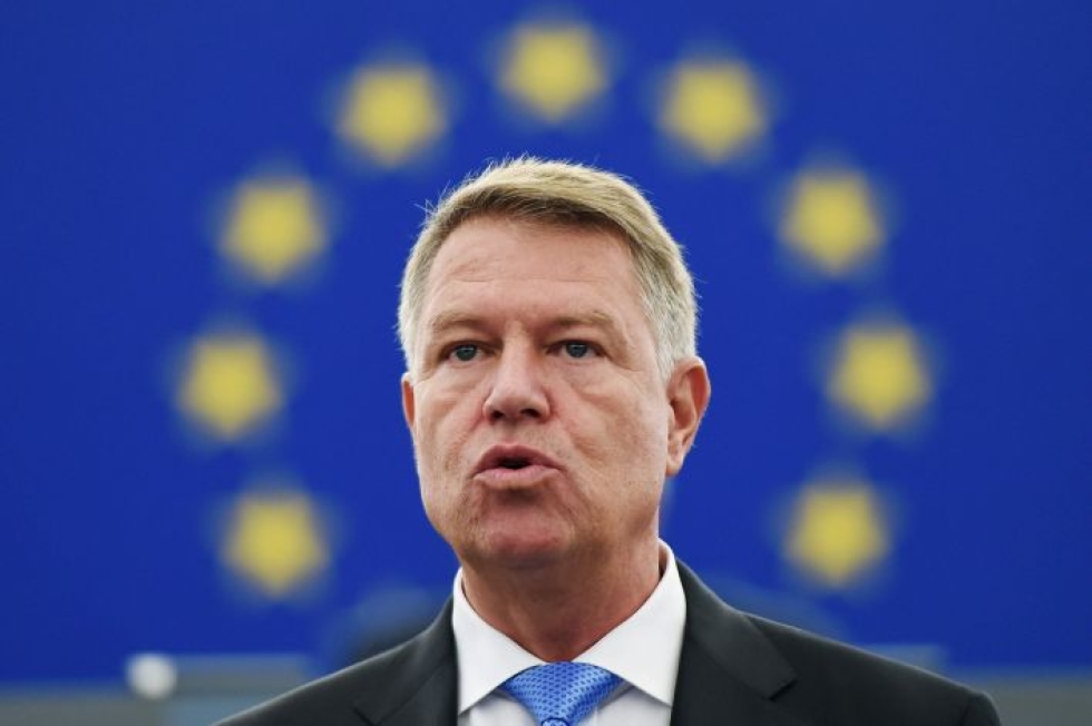 Romanian presidentti Klaus Iohannis sanoi vielä eilen, että maa ei ole valmis ottamaan vastaan EU-puheenjohtajuuttaan. LEHTIKUVA/AFP
