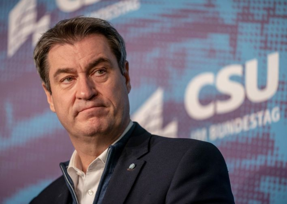 Markus Söder johtaa CDU:n baijerilaista sisarpuoluetta CSU:ta. LEHTIKUVA/AFP