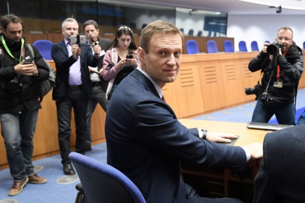 Tuomioistuimen mukaan pidätykset ovat myös loukanneet oppositiojohtaja Aleksei Navalnyin perusoikeuksia vapauteen ja oikeudenmukaiseen oikeudenkäyntiin. LEHTIKUVA/AFP