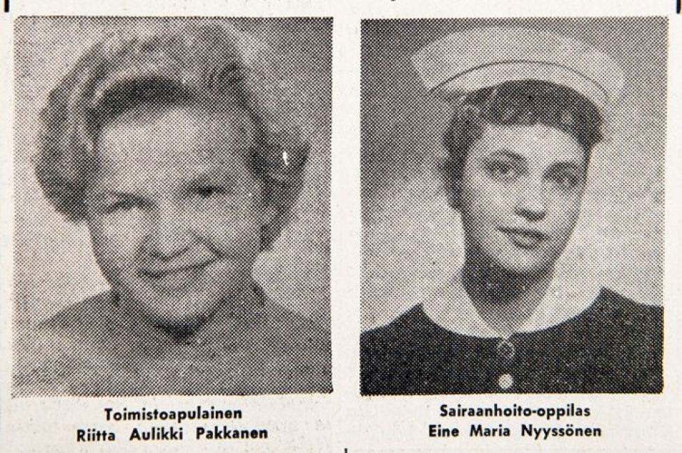Kadonneiden kuvat julkaistiin sanomalehdessä 6. elokuuta 1959.
