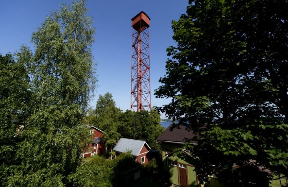 Vuonna 1908 valmistunut Pispalan haulitorni on Suomen ainoa jäljellä oleva haulien valmistuksessa käytetty torni.  LEHTIKUVA / Vesa Moilanen