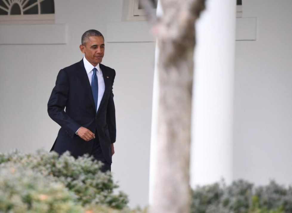 Väistyvä presidentti Barack Obama jatkaa virkakautensa jälkeen työtä uuden presidentillisen keskuksen parissa. LEHTIKUVA/AFP