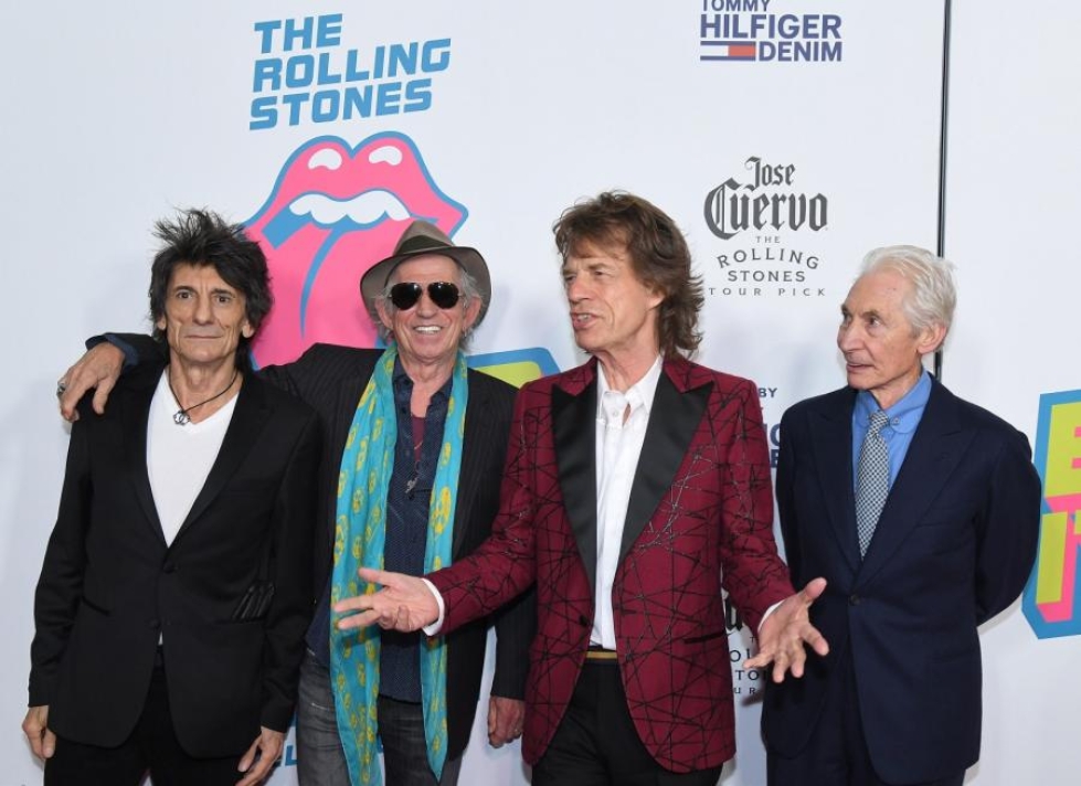 Rolling Stones kuvattuna marraskuun puolivälissä New Yorkissa. LEHTIKUVA/AFP