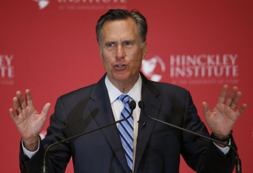 Mitt Romneyn mukaan ainoa selitys Trumpin verohistorian salaamiselle on se, että sieltä paljastuisi "epätavallisen kokoinen uutispommi". LEHTIKUVA/AFP