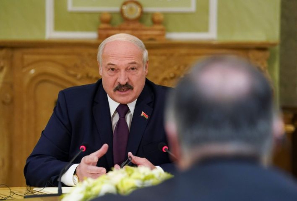 Valko-Venäjän presidentti Aleksandr Lukashenko on vaatinut Venäjältä selvitystä siitä, miksi palkkasotilaat olivat tulleet maahan. LEHTIKUVA/AFP