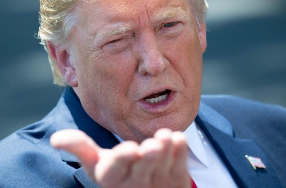 Trumpin ilmoitti uusista tulleista vain päivä sen jälkeen, kun Yhdysvallat ja Kiina olivat jälleen neuvotelleet kasvotusten kauppasopimuksesta. LEHTIKUVA/AFP