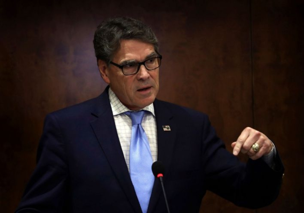 Entinen Texasin kuvernööri Perry piti energiaministerinä varsin matalaa profiilia. Lehtikuva/AFP