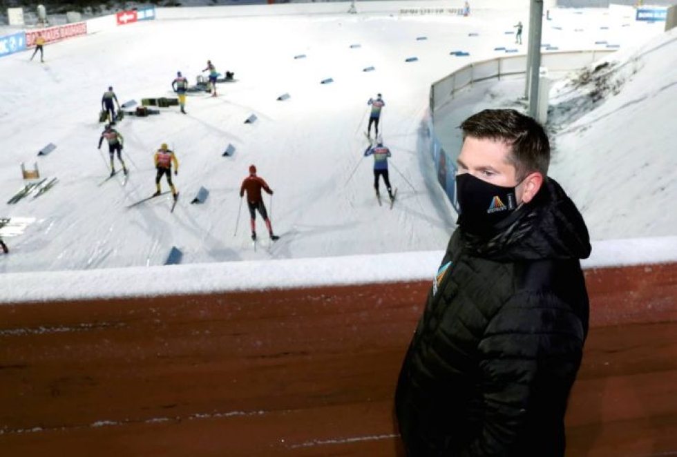 Sami Leinonen Kontiolahden ampumahiihtostadionilla keskiviikkona.