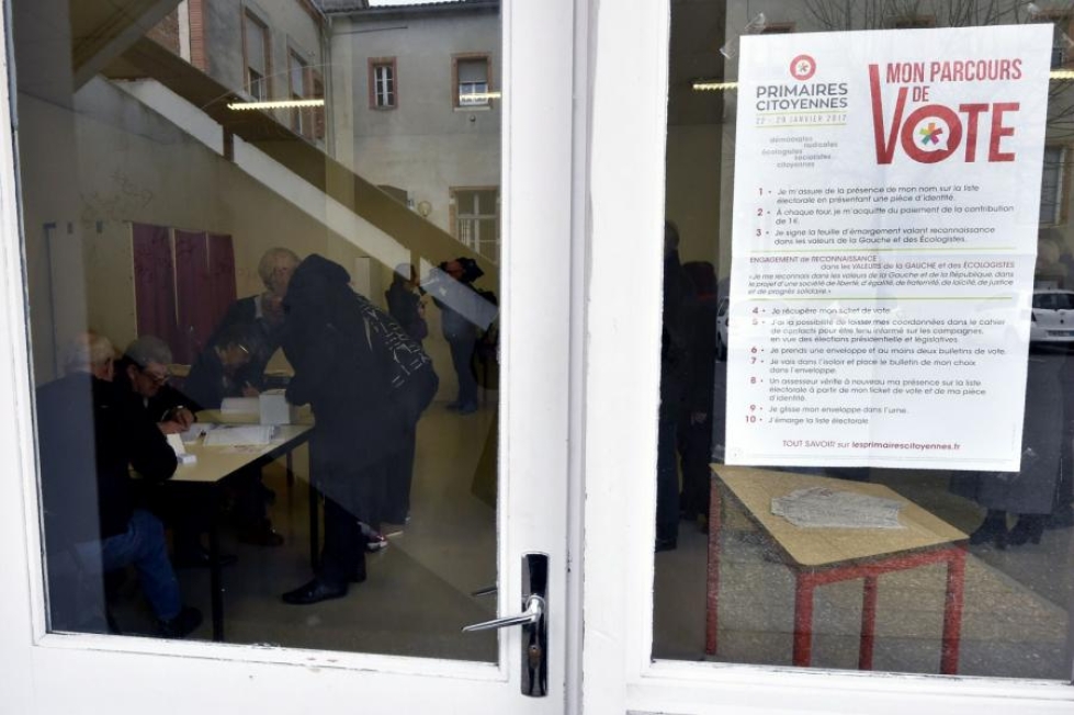 Vaalihuoneisto Castelsarrasinissa Etelä-Ranskassa. LEHTIKUVA/AFP