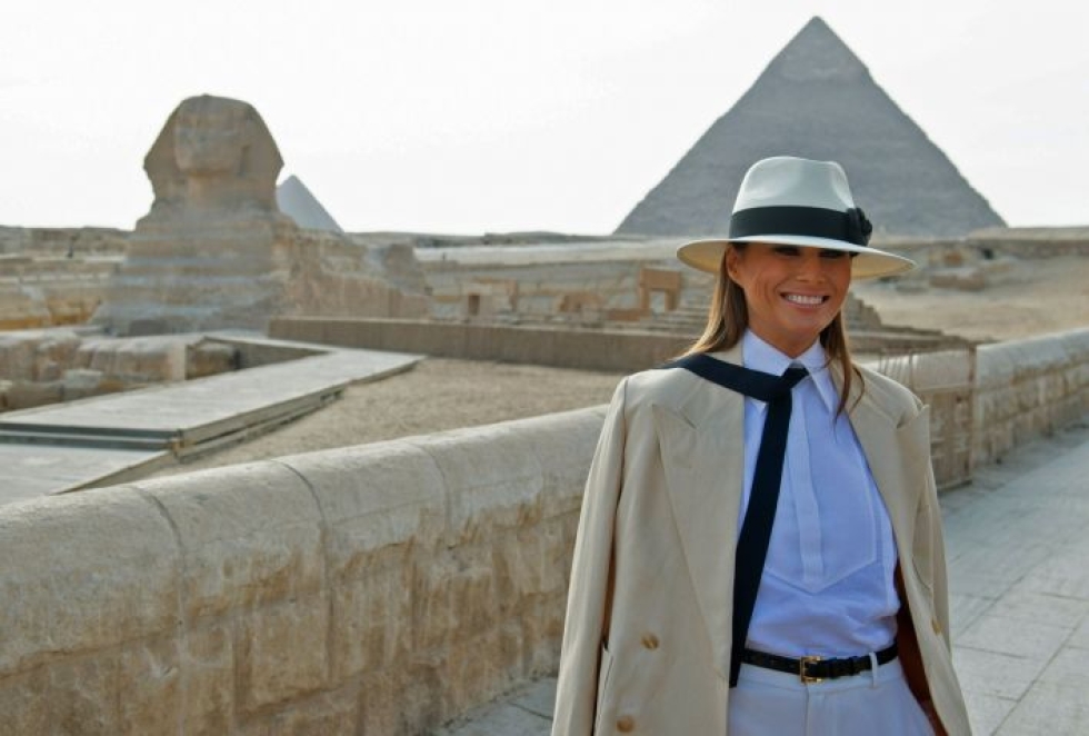 Presidentin puoliso Melania Trump päätti viime viikolla Afrikan-matkansa Egyptiin. Lehtikuva / AFP