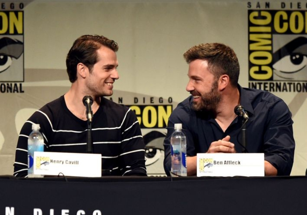 Henry Cavill ja Ben Affleck osallistuivat Comic-Coniin vuonna 2015. LEHTIKUVA/AFP