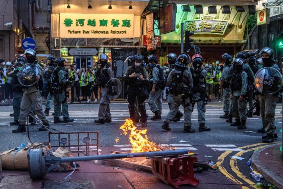 Kiinan uutta turvallisuuslakia on vastustettu Hongkongissa kiivaasti. Lehtikuva/AFP