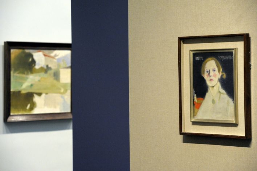 Helene Schjerfbeckin teoksia on esillä Lontoon Kuninkaallisessa taideakatemiassa (Royal Academy of Arts) ensi vuonna. Kuva on Ateneumin näyttelystä vuodelta 2012.  LEHTIKUVA / HEIKKI SAUKKOMAA
