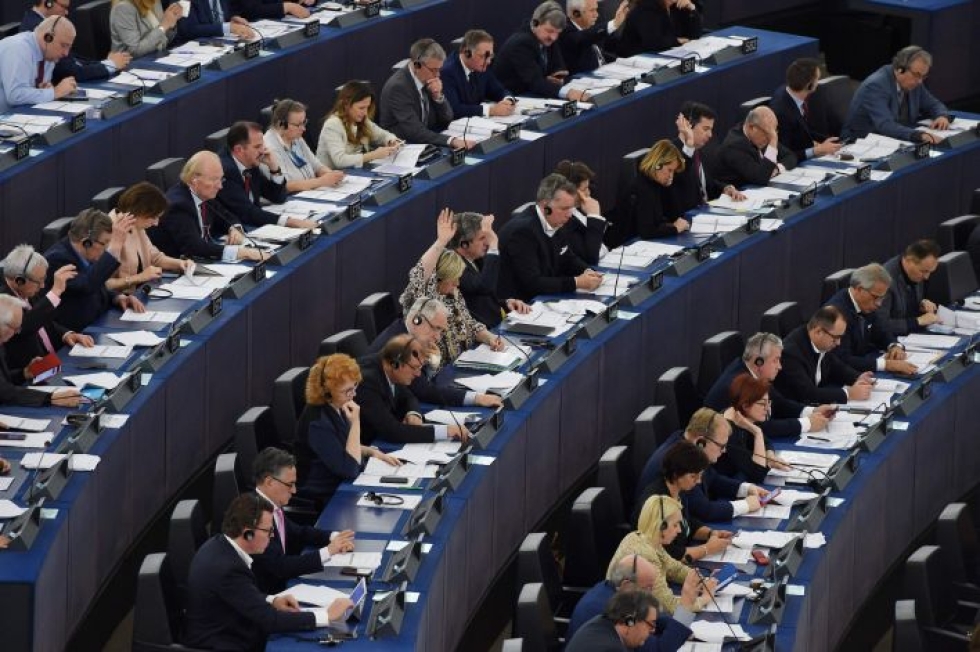Euroopan parlamentti äänesti tekijänoikeusdirektiivistä tänään. LEHTIKUVA/AFP