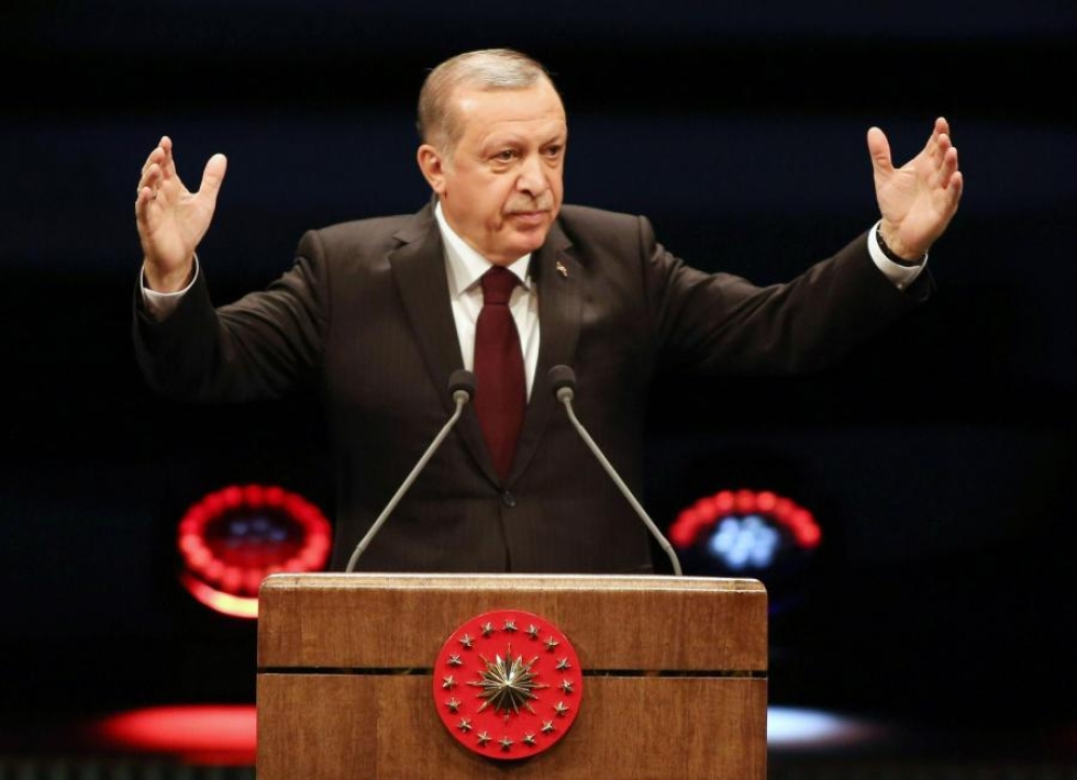 Turkin mukaan upseerit osallistuivat viime kesänä Turkin presidentin Recep Tayyip Erdoganin vastaiseen vallankaappausyritykseen. LEHTIKUVA/AFP