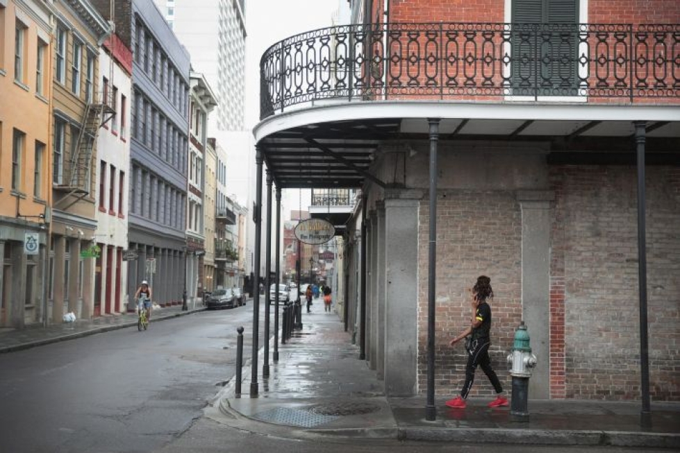 Ranskalainen kortteli New Orleansissa oli autioitunut ennen myrskyn saapumista. LEHTIKUVA / AFP