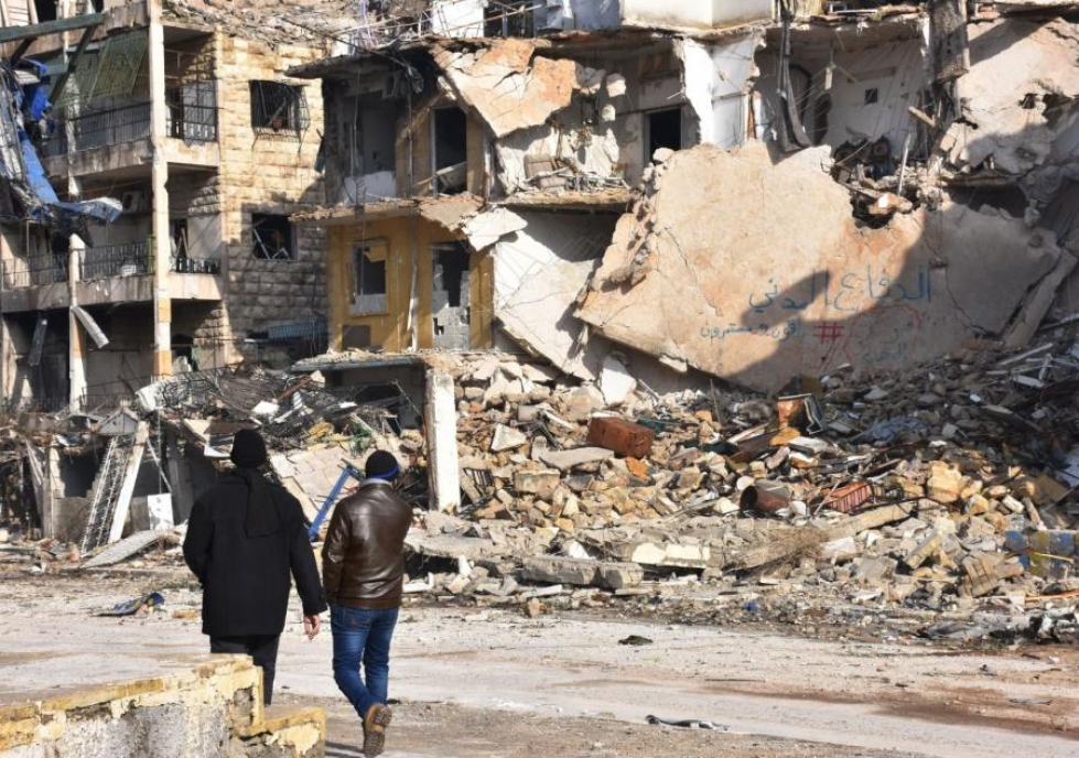 Syyrian sisällissota on muuttanut muun muassa Aleppon suurkaupungin raunioiksi. LEHTIKUVA/AFP