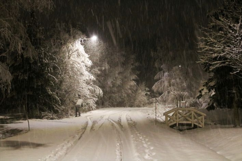 Lumipyry koetteli etenkin Keski-Karjalaa keskiviikkoiltana.