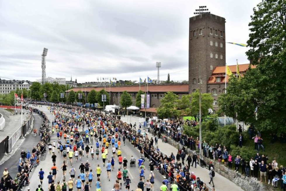 Tukholmassa piti juosta toukokuun lopussa, mutta maraton siirrettiin jo huhtikuussa juostavaksi 5. syyskuuta. LEHTIKUVA/AFP