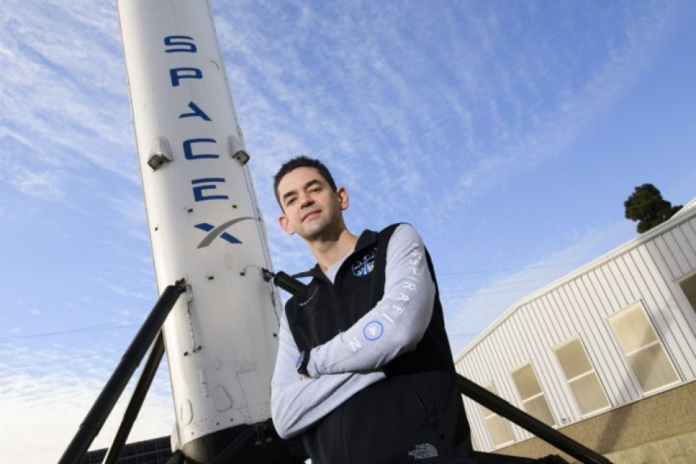 SpaceX-yhtiön Inspiration4-projekti on "ensimmäinen askel maailmassa, jossa kaikki voivat lähteä matkalle tähtien keskelle", maalailee hankkeen puuhamies Jared Isaacman. LEHTIKUVA/AFP