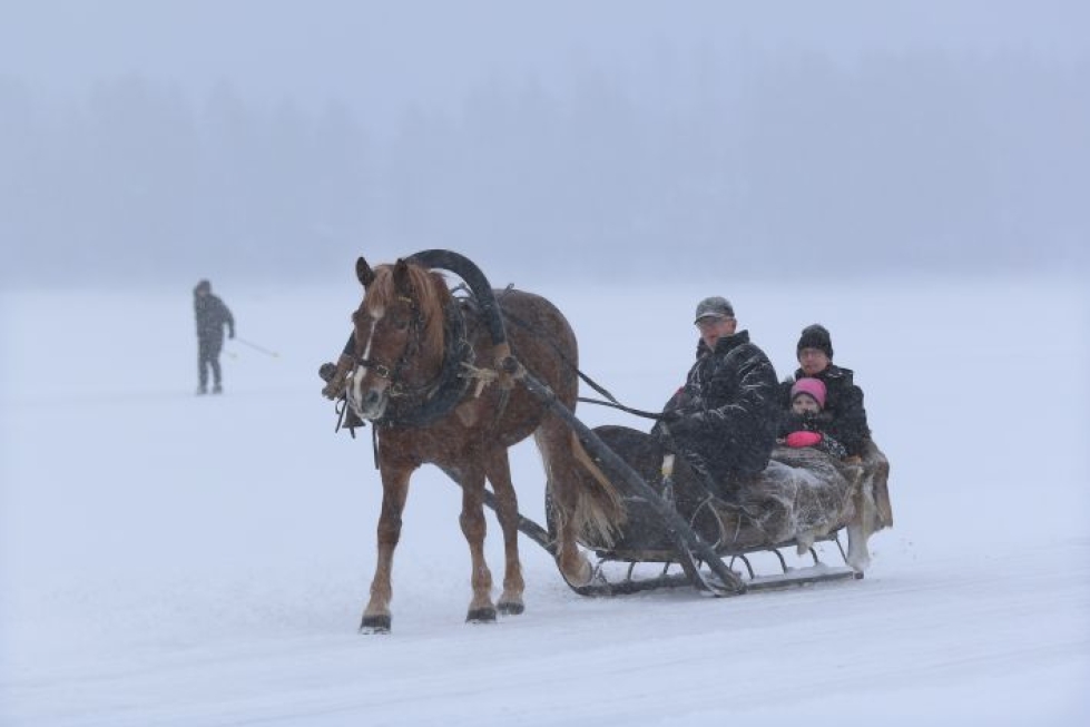 Jäätiellä pääsee hevoskyytiin myös tänä vuonna. Kuva viime vuodelta.