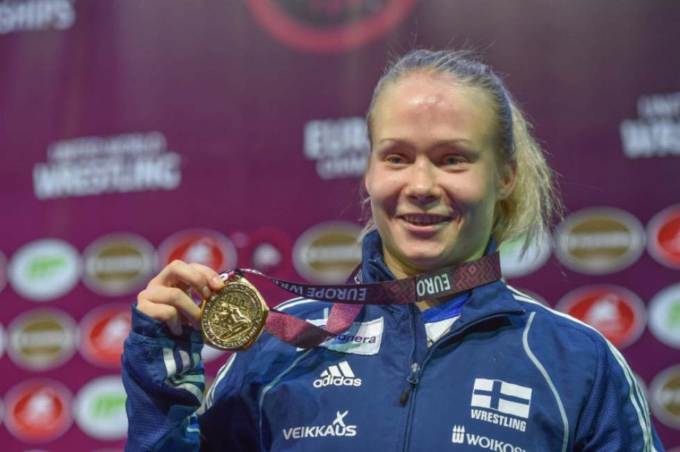 Petra Olli on ollut painijoiden maailmanlistan kärjessä myös keväällä 2015. LEHTIKUVA/AFP