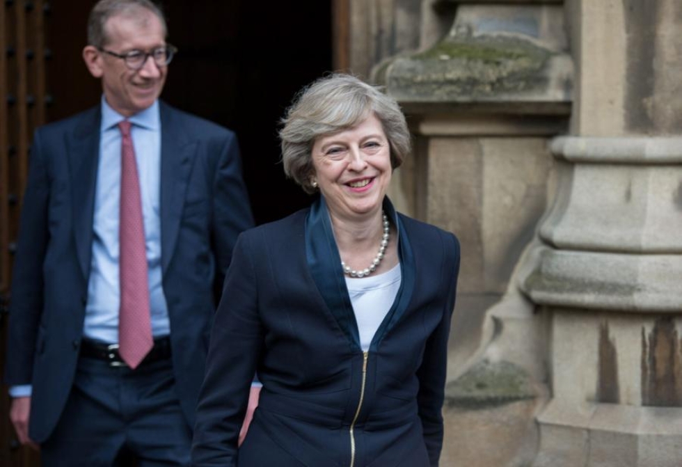 Theresa May on luvannut viedä Britannian ulos EU:sta kansanäänestyksen tuloksen mukaisesti siitä huolimatta, että hän itse kannatti EU:ssa pysymistä. LEHTIKUVA/AFP