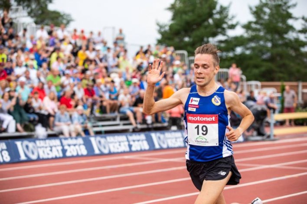 Arttu Vattulainen juoksi SM-kultaa 5000 metrillä Jyväskylän Kalevan kisoissa viime kesänä.