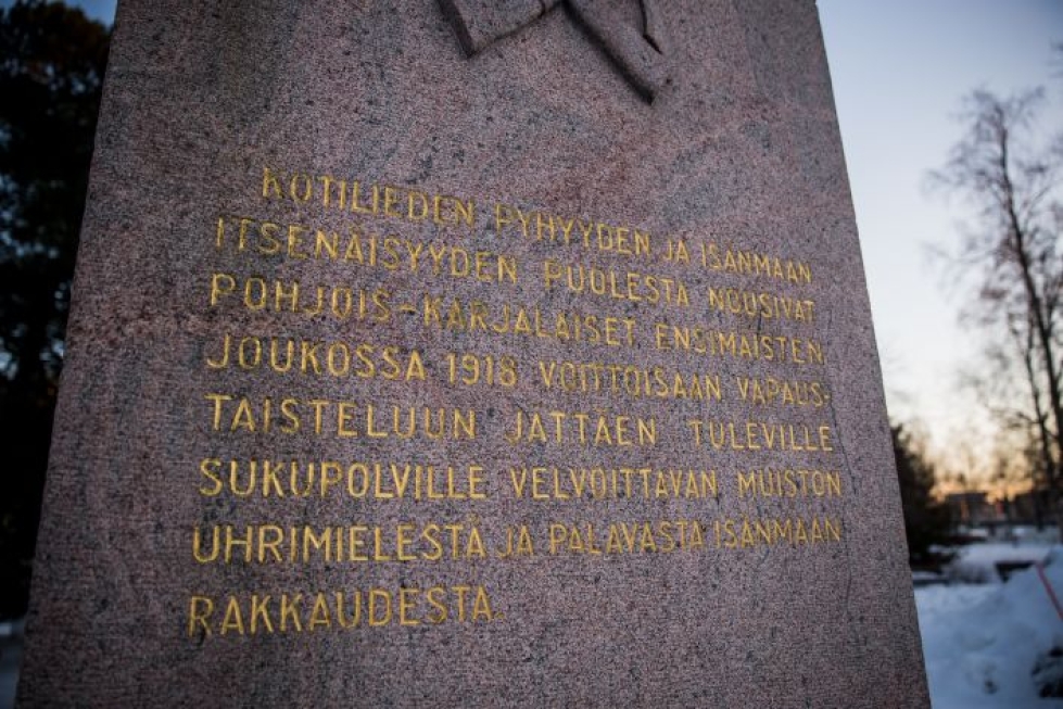 Yksi sisällissodan muistomerkeistä on Joensuun keskustassa sijaitseva Vapaudenpatsas.