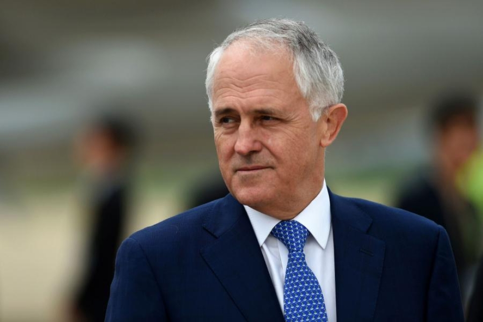 Pääministeri Malcolm Turnbullin liberaalipuolue on sekin saanut merkittäviä summia kiinalaisilta yrityksiltä ja yksityishenkilöiltä. LEHTIKUVA/AFP