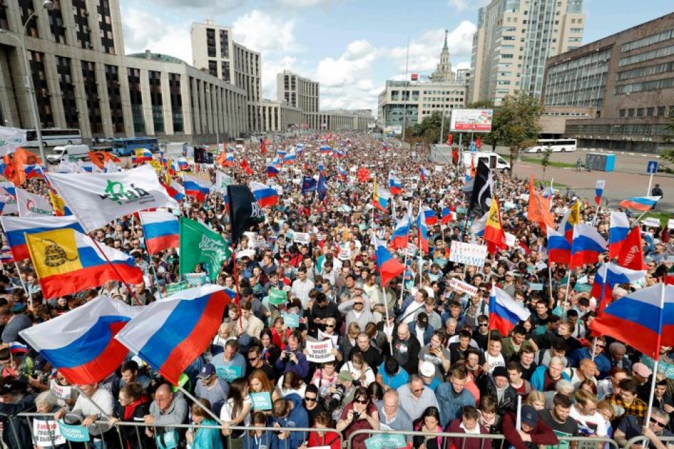 Mielenosoittajat kerääntyivät Moskovan keskustaan. Lehtikuva / AFP