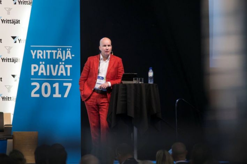 Kim Väisänen puhui Valtakunnallisilla yrittäjäpäivillä Joensuussa.