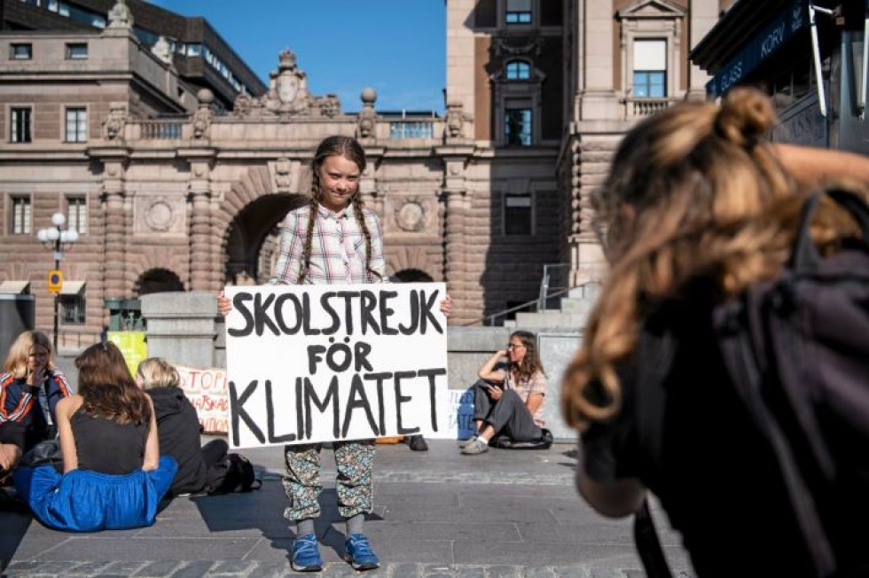 Greta Thunberg on osoittanut mieltään Ruotsin parlamentin edustalla elokuun 20. päivästä lähtien.